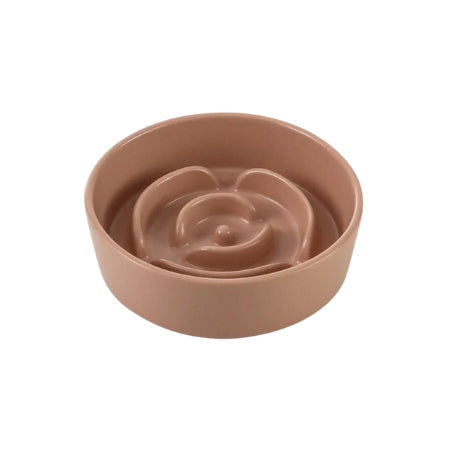 Rose Shape Cat Slow Feeder - Ceramic Bowl