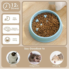 Little Heart Slow Feeder Cat Bowl