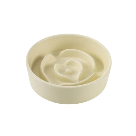 Rose Shape Cat Slow Feeder - Ceramic Bowl