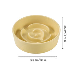 Rose Shape Cat Slow Feeder - Ceramic Bowl