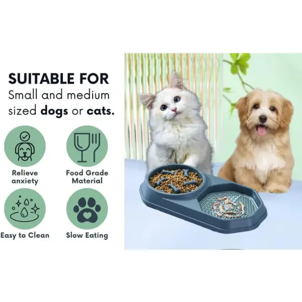 2-in-1 Licking Mat & Slow Feeder Bowl