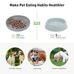 Round Wave-Shaped Slow Feeder for Pets