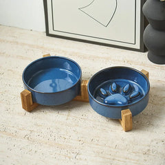 2-in-1 Paw-shaped Water & Slow Feeder Bowls