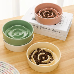 Rose Shape Cat Slow Feeder - Ceramic Bowl