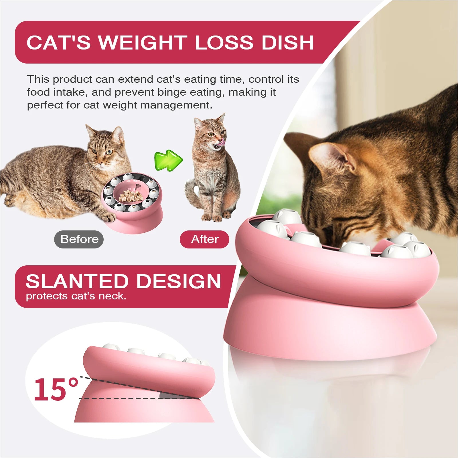 Interactive Cat Slow Feeder - Cat Puzzle Toy (Level I)