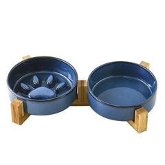 2-in-1 Paw-shaped Water & Slow Feeder Bowls