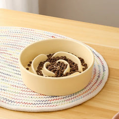 Rose Shape Cat Slow Feeder - Ceramic Bowl