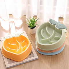 Peach Slow Feeder Cat Bowl