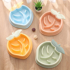 Peach Slow Feeder Cat Bowl