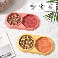 2-in-1 Licking Mat & Slow Feeder Bowl