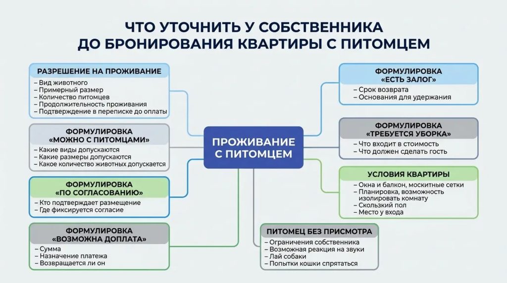 Что уточнить у собственника до бронирования квартиры с питомцем